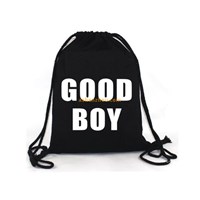 Good material custom design cool black canvas drawstring shopping bags with cheap price for material wholesale