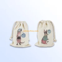 Top quality new fashion custom personalized natural cotton material muslin drawstring gift pouches bulk