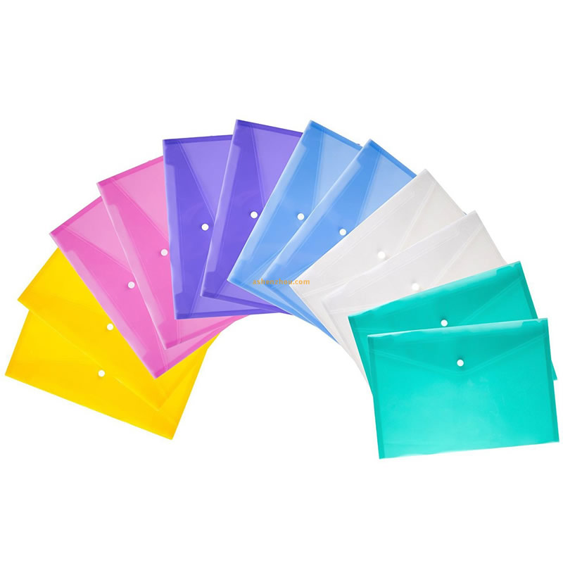 Large quantity promotional different colour A4 size pp plastic document custom sterile storage file bags with logo
