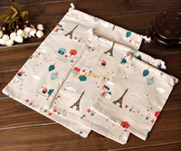 Newest fashion good price custom reusable organic grocery bags linen shopping bags with drawstring wholesale in different sizes