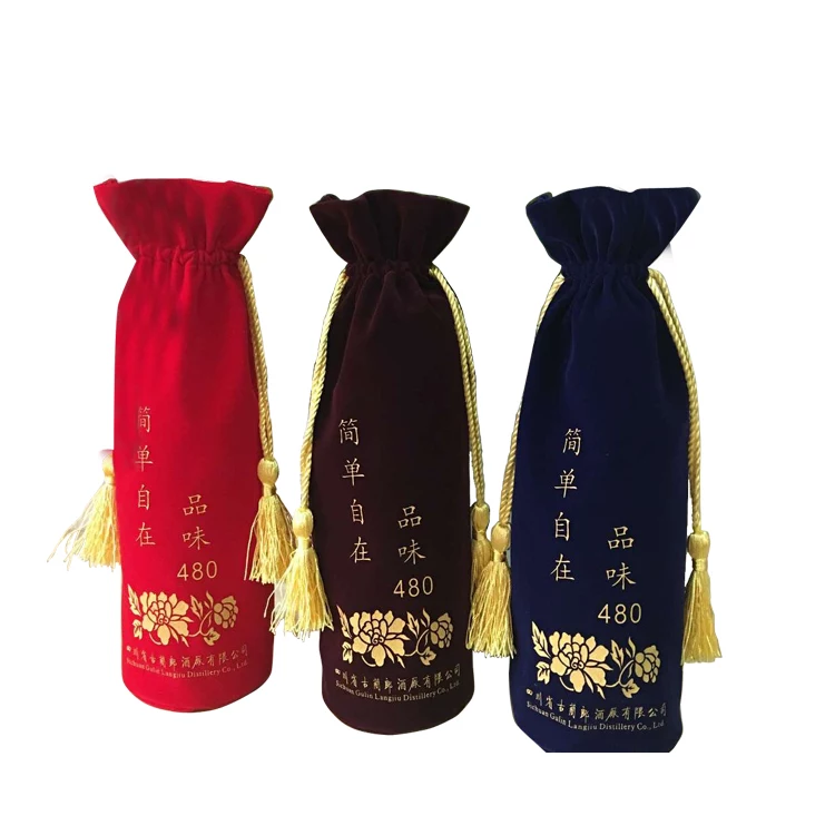 Fancy printed custom logo printing wholesale promotional round bottom natural velvet gift embroidery stand up bags with drawstring pouches.