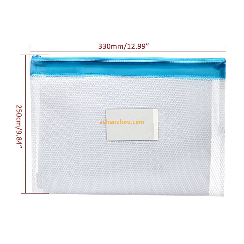High quality factory wholesale custom zipper closure A4 size tamper proof plastic leak proof pockets storing file stationery bags