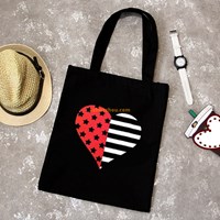 Factory price wholesale custom black promotional shopping cotton canvas bags printing personalized tote bags MOQ 500