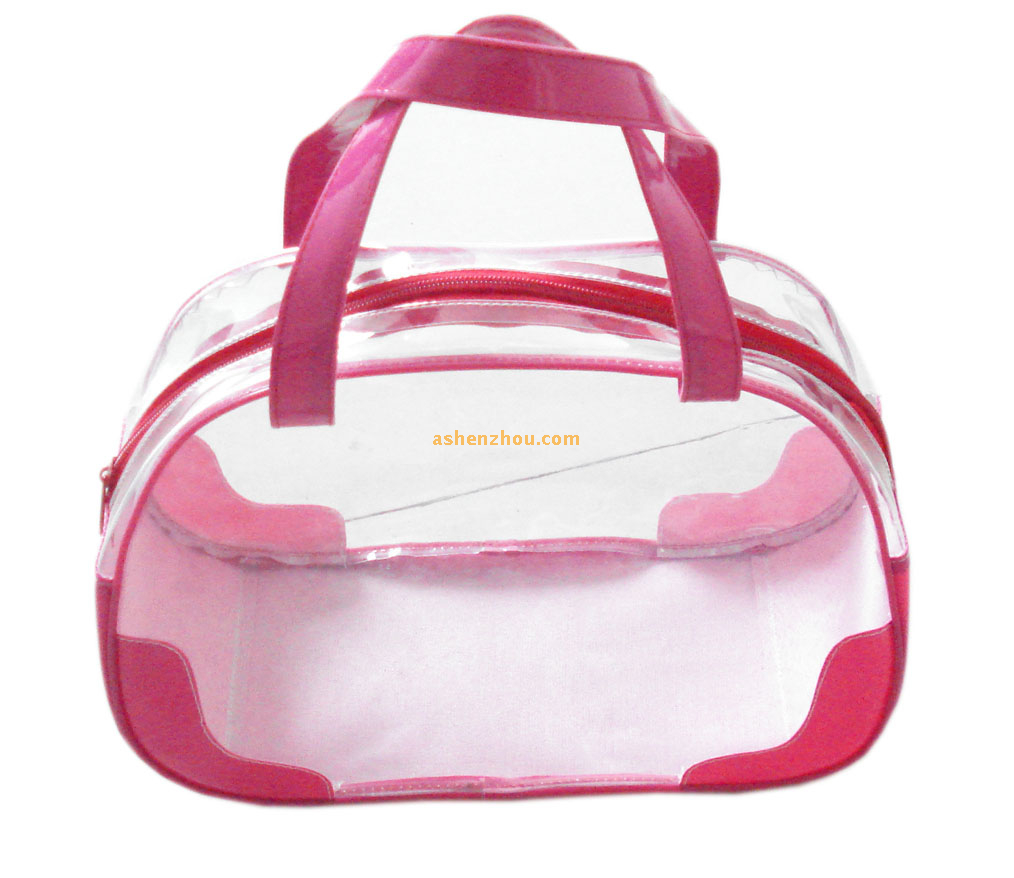 Best product wholesale promotion custom PVC material transparent travelling ladies tote case bags