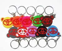 New product cheap price brand silicone material mini wholesale custom keychains