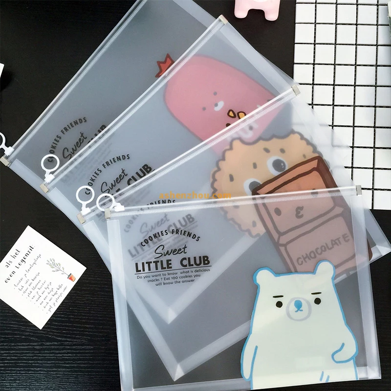 SHENZHOU goods high quality custom office storage water resistant A4 size frosted plastic pp file document folder bags