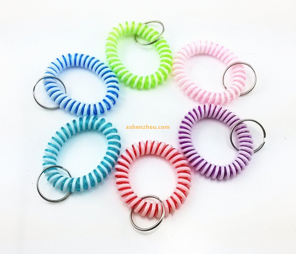 SHENZHOU keychain maker Promotional High Quality PVC amazing wrist coil key chains in bulk