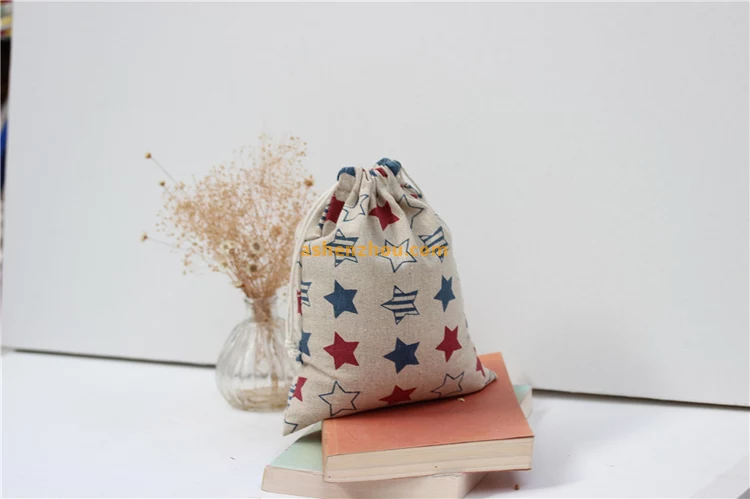 Discount promotional natural economy custom logo printed jute gift bags printed burlap bags in bulk wholesale