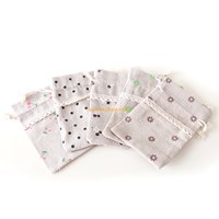Wholesale custom branded printed 100% burlap material jute drawstring gift bags wholesale