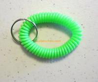 Factory wholesale custom high quality Logo Printed colorful Silicone wrist keychains online shopping for coil key chains supplies