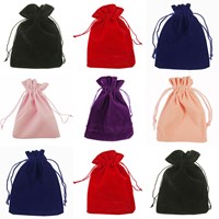 Special design cheap price custom colorful velvet drawstring pouches bags gift pouches velvet lined gift cord box for jewel