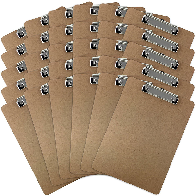 Factory direct cheap wholesale custom CLIPTEK wooden Clipboards Low Profile Clip, Hardboard, 9 x 12.5 Inches (30 PACK)