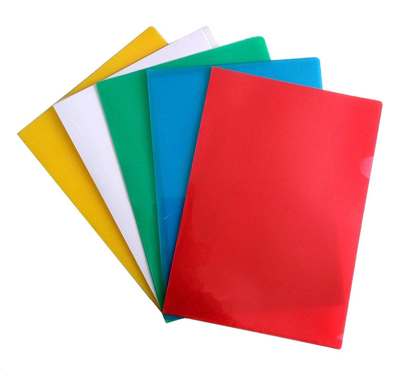 Factory price good quality custom creative design stationery gifts A4 colorful pp plastic L shape folder for kids
