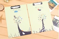 Eco-friendly useful wholesale custom art painting cartoon notebook clipboard wooden hard clipboard, cute clipboards with storage
