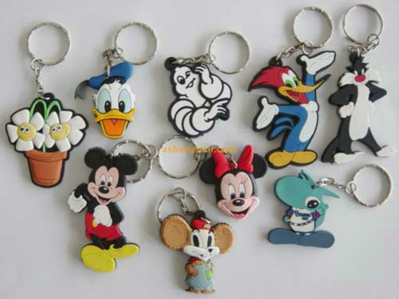 High quality thick durable PVC keychains with key ring 2D letters design for bulk sale