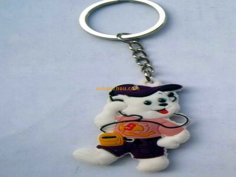 Wholesale promotional high quality branded latest stylish keychains with metal keyring