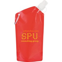 Stand up folding water bottle bag with spout, outdoor folding water bag, BPA Free foldable drinking bottle