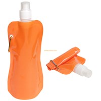 Sport foldable plastic drinking water bottle, easy carry collapsible water bottle, plastic bottle bag