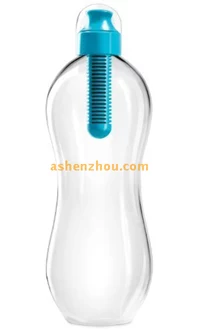 550ml Active carbon filter water bottle water filter bottle with carabiner purify bottle for sports