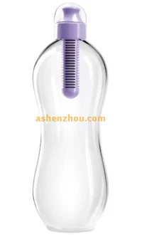 550ml Active carbon filter water bottle water filter bottle with carabiner purify bottle for sports