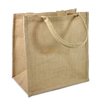 China factory high quality custom reusable personalised Natural Jute Burlap Shopping Tote Bags with handles wholesale
