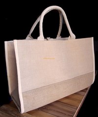 Cheap custom design customization Natural White Jute/ Burlap shopping Tote Bag with Cotton Webbed Handles for storing