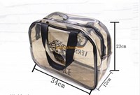 Factory supply wholesale custom High Quality Waterproof Transparent beach tote Pouch Bags With Zipper For Cosmetic Versatile Storage
