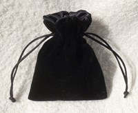 Wholesale Custom Logo Printed Satin Lined Black Velvet Drawstring Pouches gift bags for Jewelry