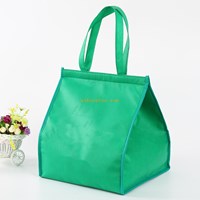 Factory best selling green recycle large shoulder strap polyester material refrigerated insulation carry tote oval cooler bag