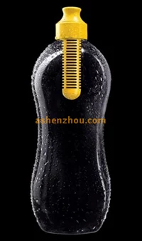 550ml Active carbon filter water bottle water filter bottle with carabiner purify bottle for sports