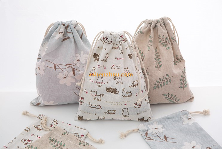 SHENZHOU custom Canvas Drawstring Backpack pouches Stylish Lightweight Cute for Excursion Outdoor wholesale