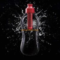 BPA Free active carbon colorful 550ml filter water bottle with carry cap, sports drinking bottle, bobble water bottle