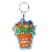 Oem custom high quality soft silicone key rings with cartoon picture keychain finder