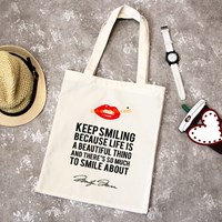 Fashion style wholesale custom printing heavy duty recycled cotton canvas shopping tote bags wholesale