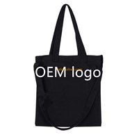 Wholesale custom design printed bespoke fabric black cloth shpper cotton canvas bags