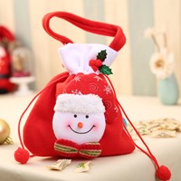 High Quality Linen Large Doll Cartoon christmas bags for gift drawstring christmas gift bags for christmas decoration
