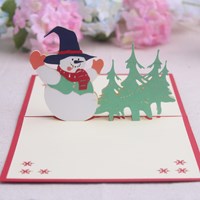 Christmas cards 3D laser cut pop up handmade postcards custom greeting cards Merry Christmas festival gift card