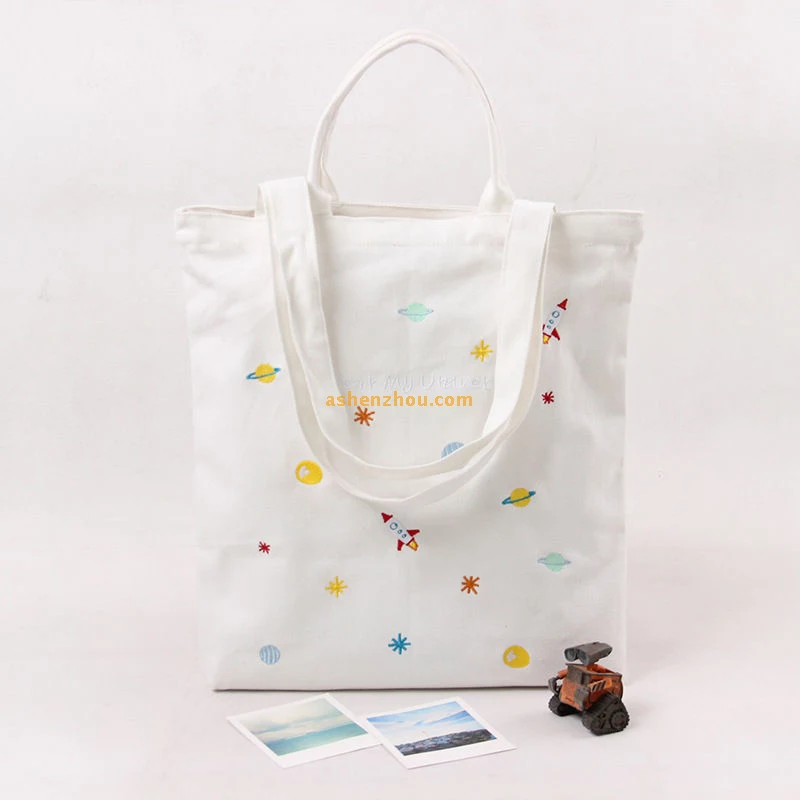 Good material custom design printed branded design white cotton canvas shopping tote bags