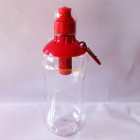 BPA Free portable plastic filtered water bottle with actived carbon filter/550ml bobble water filter bottle