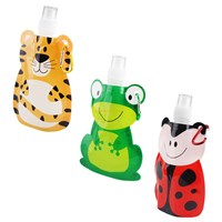Stand up cartoon plastic drinking foldable water bottle, collapsible sport water bottle, folding water bottle