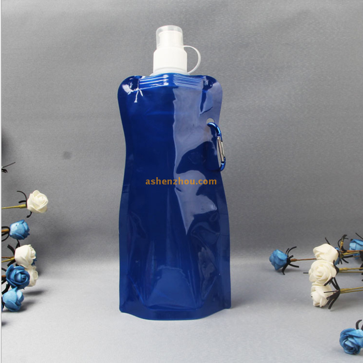 Folding collapsible plastic sports water bottle, plastic portable travel water bottle, sports fold bottle