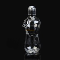 Water bobble water bottle with actived carbon filter for sports, camping