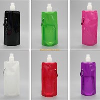 Folding collapsible plastic sports water bottle, plastic portable travel water bottle, sports fold bottle
