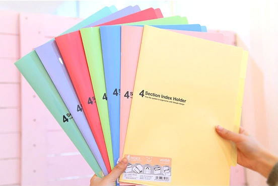 Hot sales good quality custom office stationery supplies A4 size pp plastic L shape file folders manufacturer