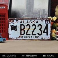 Made in China high quality custom design embossed tin car license plate vintage metal signs art