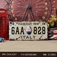 Made in China high quality custom design embossed tin car license plate vintage metal signs art