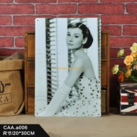 Wholesale custom make advertising banner metal wall advertising sign plaque about Audrey Hepburn