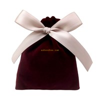 Fashion high quality custom printed soft velvet drawstring gift bag velour pouch for jewelry