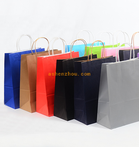 Promotional factory wholesale eco craft kraft paper bags custom shopping paper bag with twisted handle packing for shoe gift