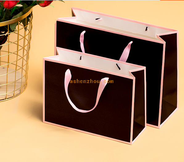 Wholesale custom beautiful printing reusable luxury brand paper bag for packing shopping gift